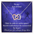Sagittarius To Aquarius Best Friend Interlocked Hearts Necklace Interlocking Hearts Necklace