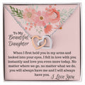 To My Beautiful Daughter - Interlocked Hearts Interlocking Hearts Necklace