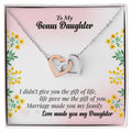 To My Bonus Daughter Interlocking Hearts Necklace