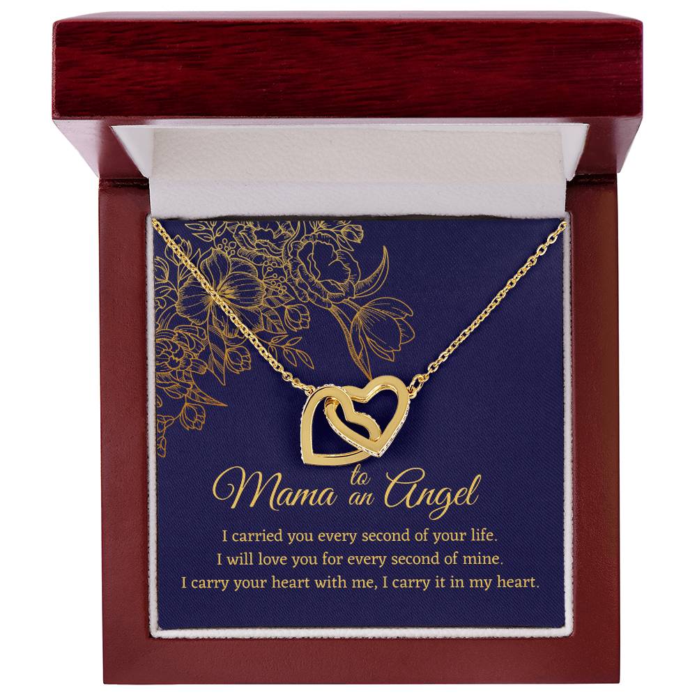 Mama To An Angel - Interlocking Hearts - Miscarriage Gift Necklace Angel Baby Miscarriage Keepsake Pregnancy Loss Bereavement Gift Stillborn Interlocking Hearts Necklace