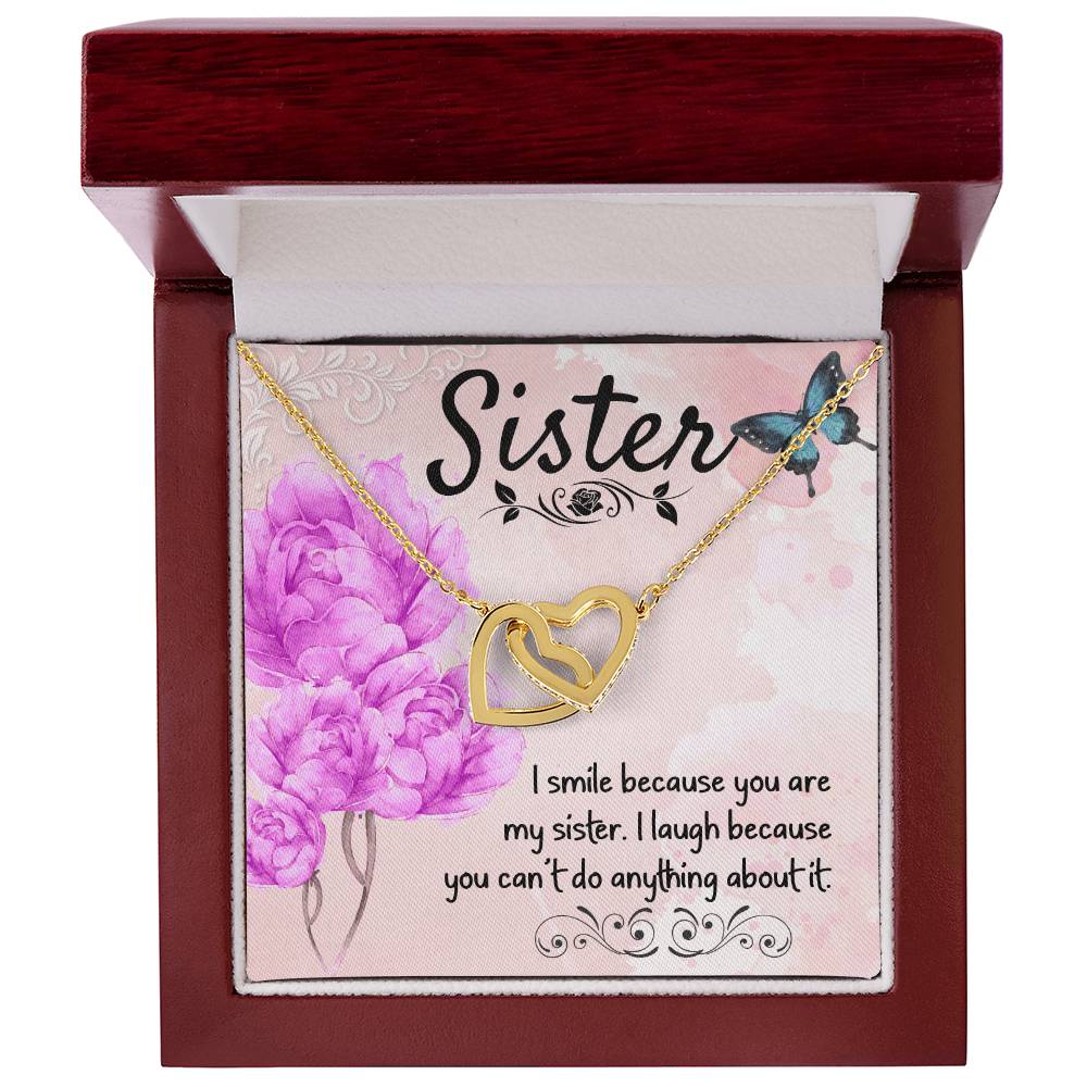 Perfect Gift For Sister Interlocking Hearts Necklace