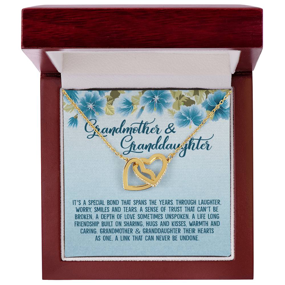 Grandmother & Granddaughter Their Hearts As One Interlocking Hearts Necklace