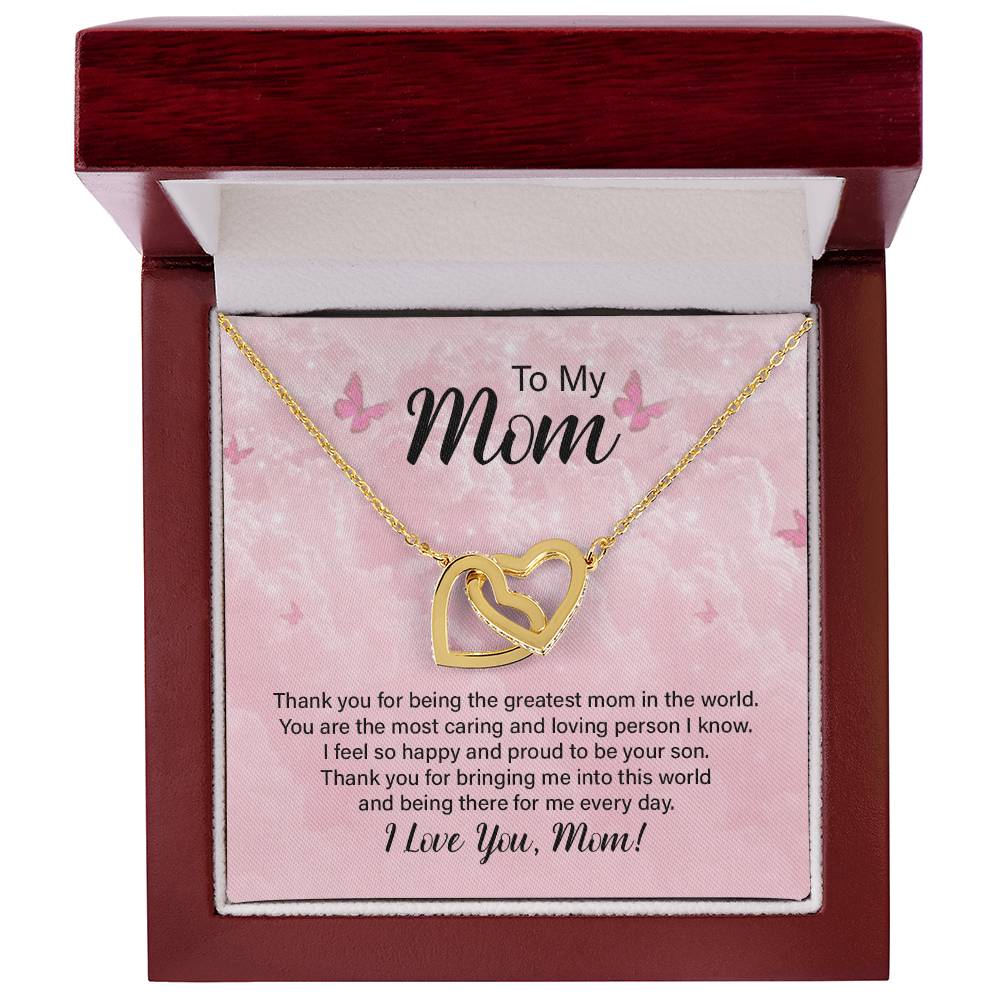 To My Boyfriend'S Mom Lovely Knot Necklace - Christmas Gift For Boyfriends Mom Pendant Necklace Mothers Day Gift For Boyfriends Interlocking Hearts Necklace