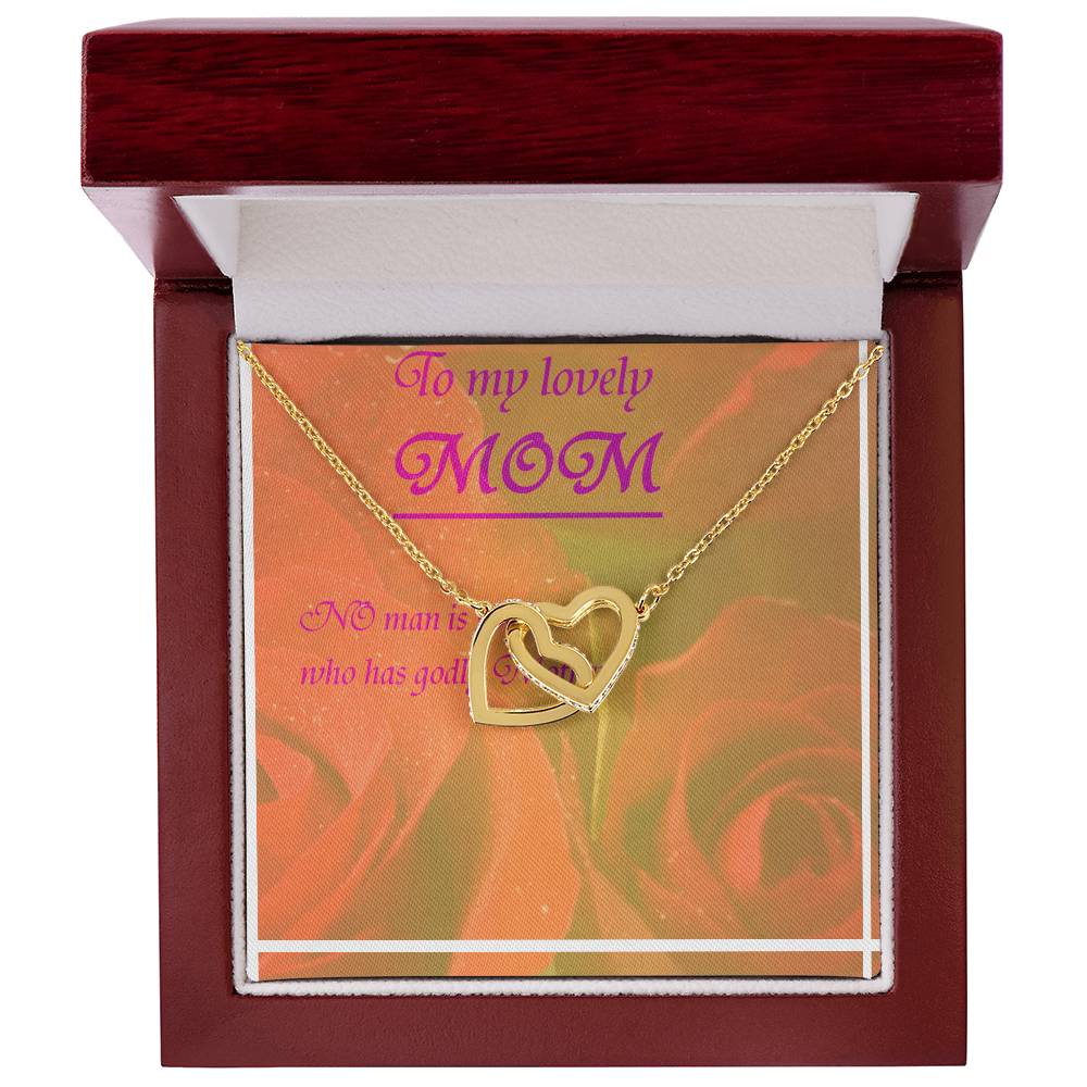 Greeting Card For Lovely Mother Interlocking Hearts Necklace