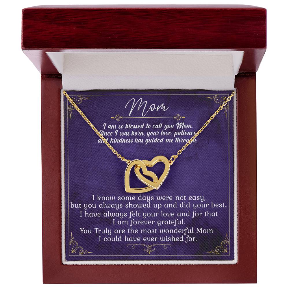 Mom I Am So Blessed Limited Edition Interlocking Hearts Necklace