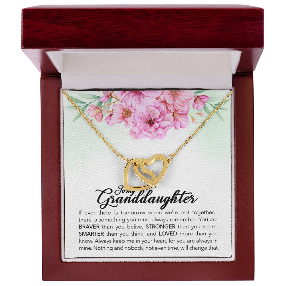 Collection Granddaughter - Braver Stronger Smarter - Necklace Interlocking Hearts Necklace