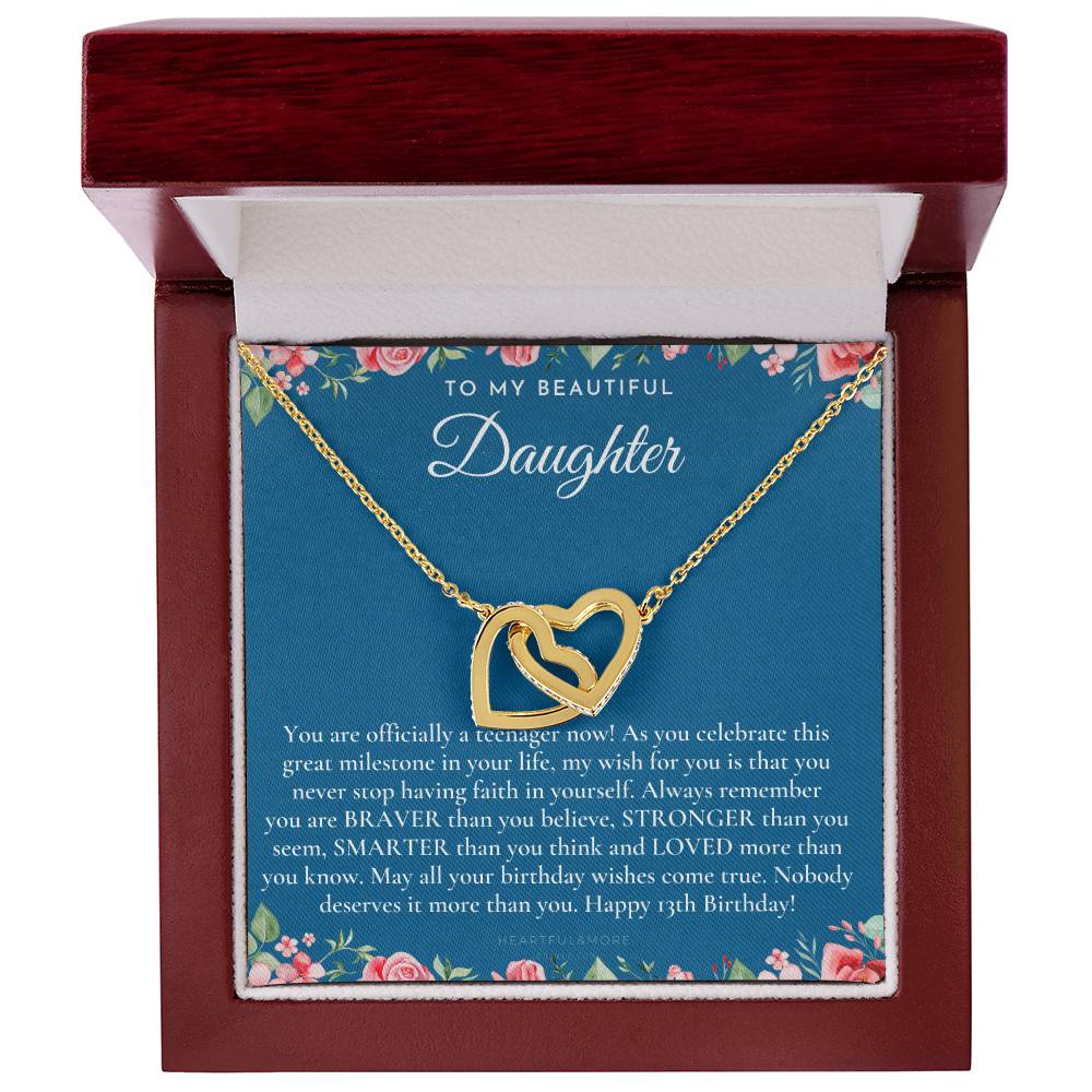 Gift For 13 Year Old Girl Gifts 13Th Birthday Girl 13Th Birthday Gift Thirteenth Birthday Necklace Teen Birthday Gift Official Teenager Interlocking Hearts Necklace