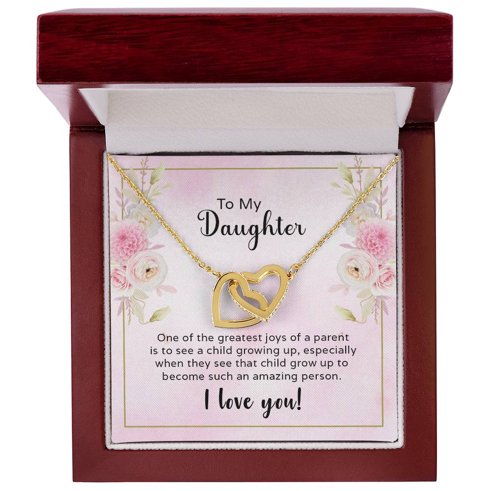 Greatest Joy Of A Parent Heart Necklace Interlocking Hearts Necklace