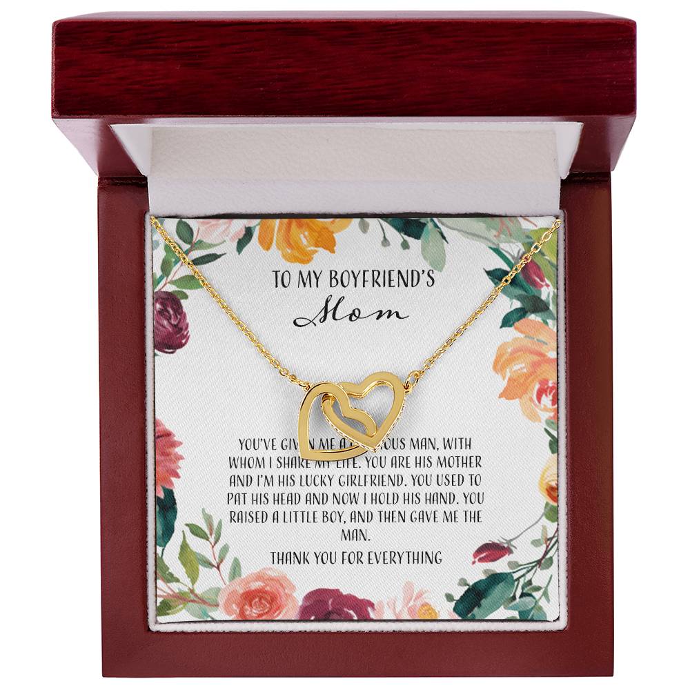 To My Boyfriends Mom - Floral Interlocking Hearts Necklace