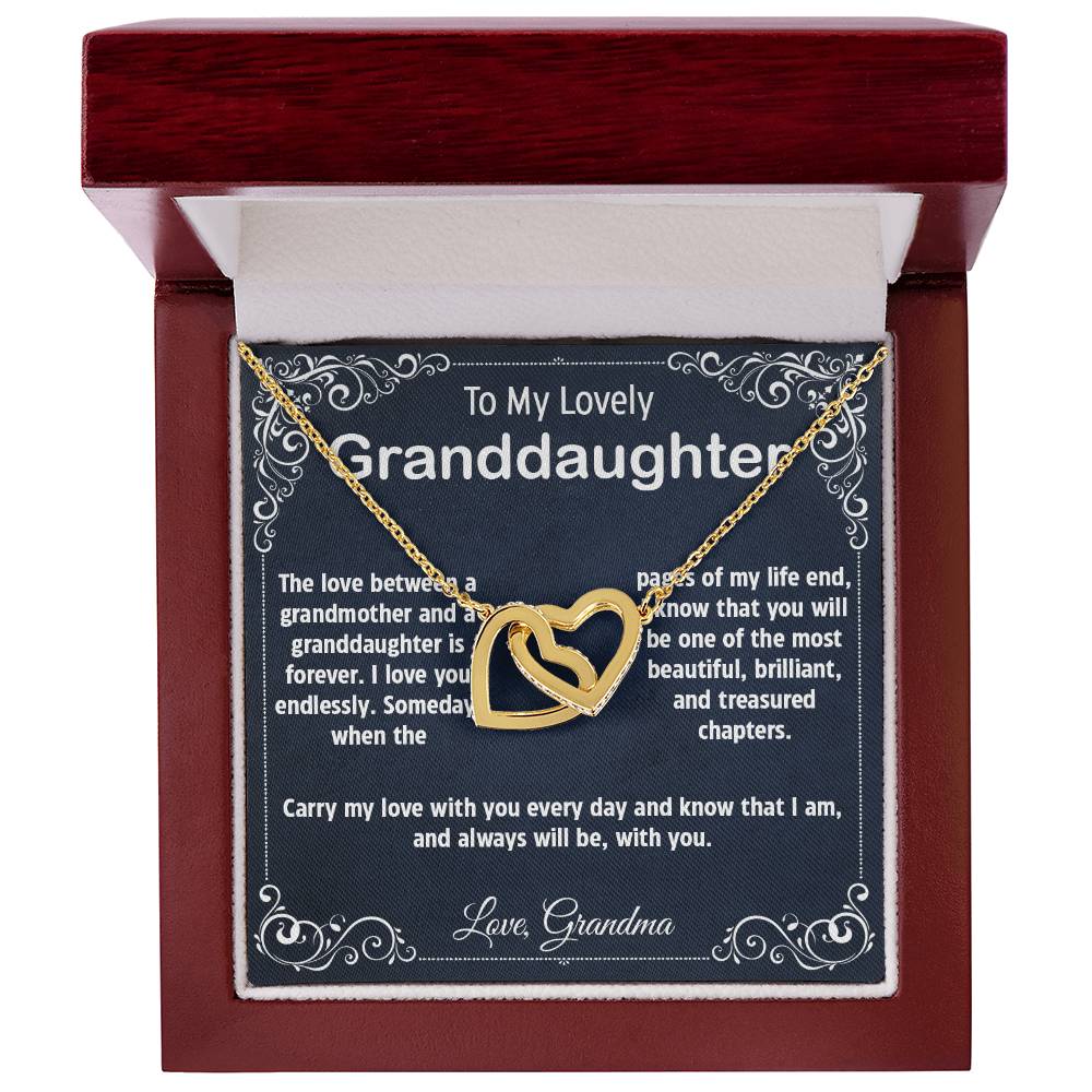 Granddaughter Gift From Grandma Grandmother To Granddaughter To My Granddaughter Necklace Granddaughter Birthday Graduation Gift Interlocking Hearts Necklace