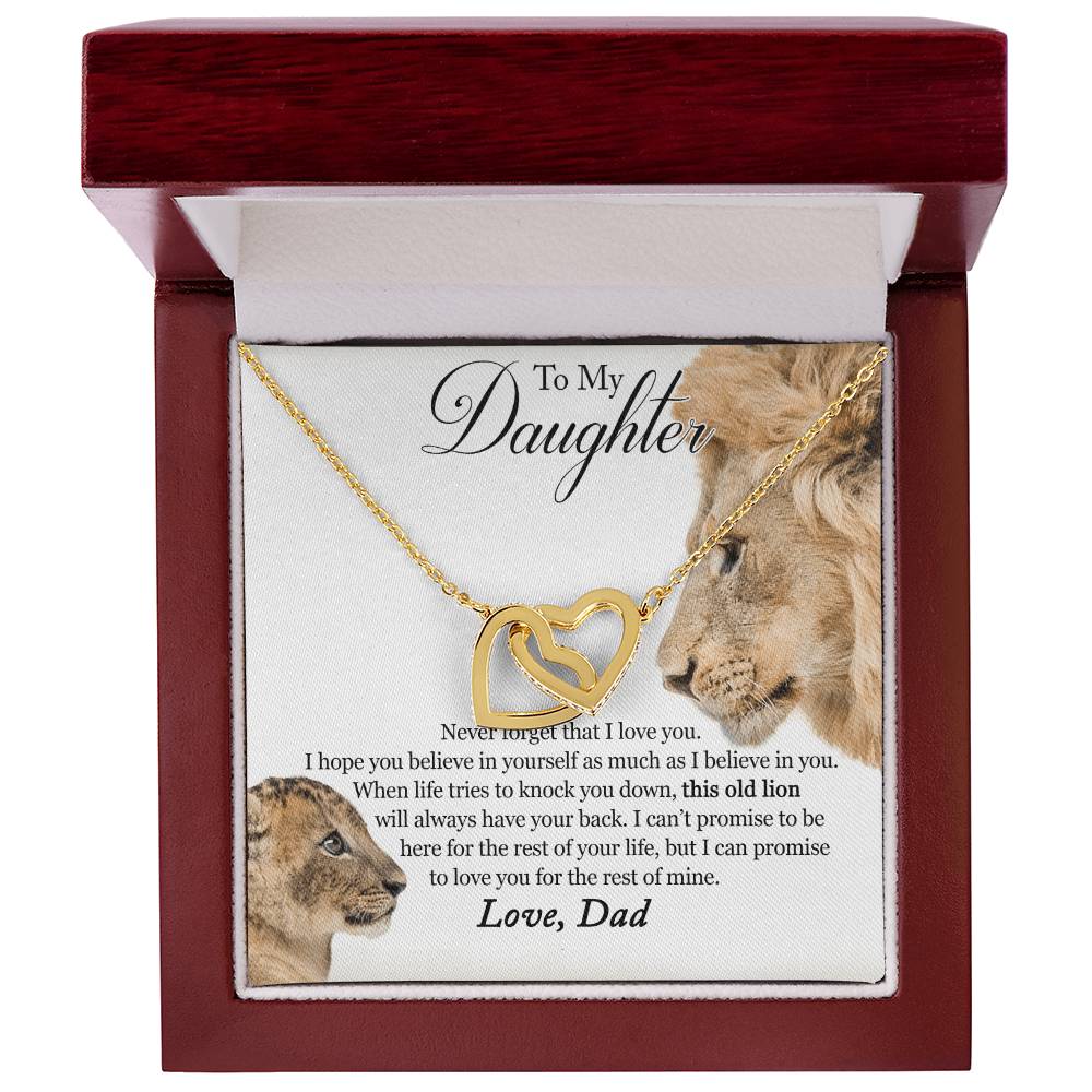 To My Daughter - Believe In Yourself Interlocking Hearts Necklace