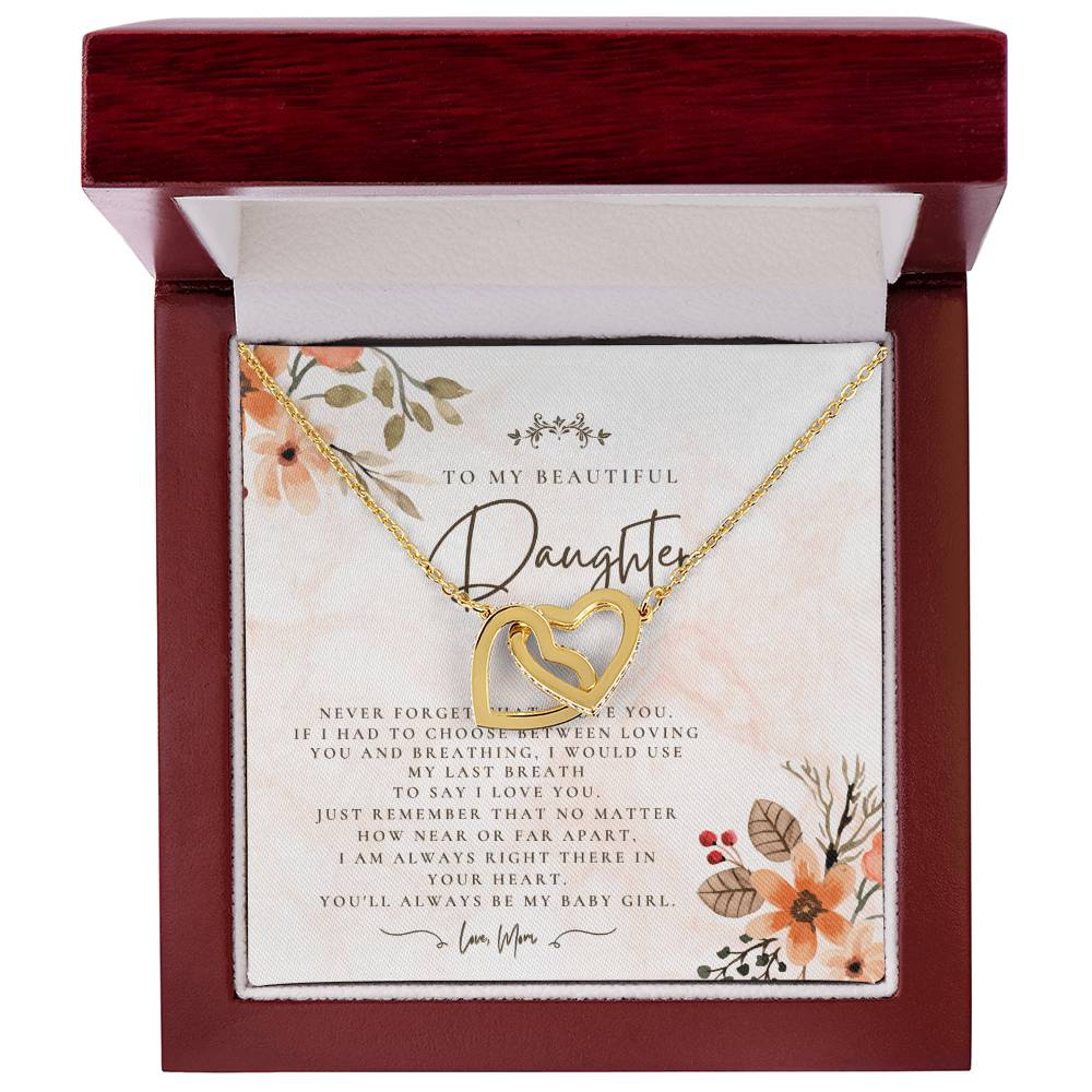 Always There Gift For Daughter Necklace Gift Interlocking Hearts Necklace