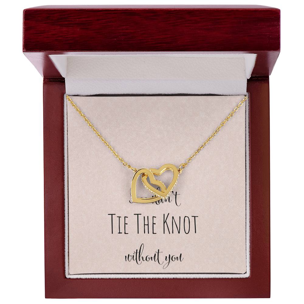 I Can'T Tie The Knot Without You - Pink Interlocking Hearts Necklace
