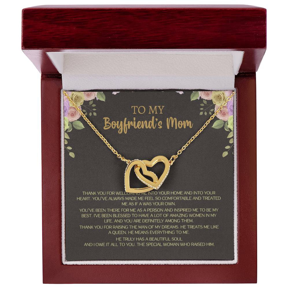 For My Lovely Boyfriends Mom Interlocking Hearts Necklace