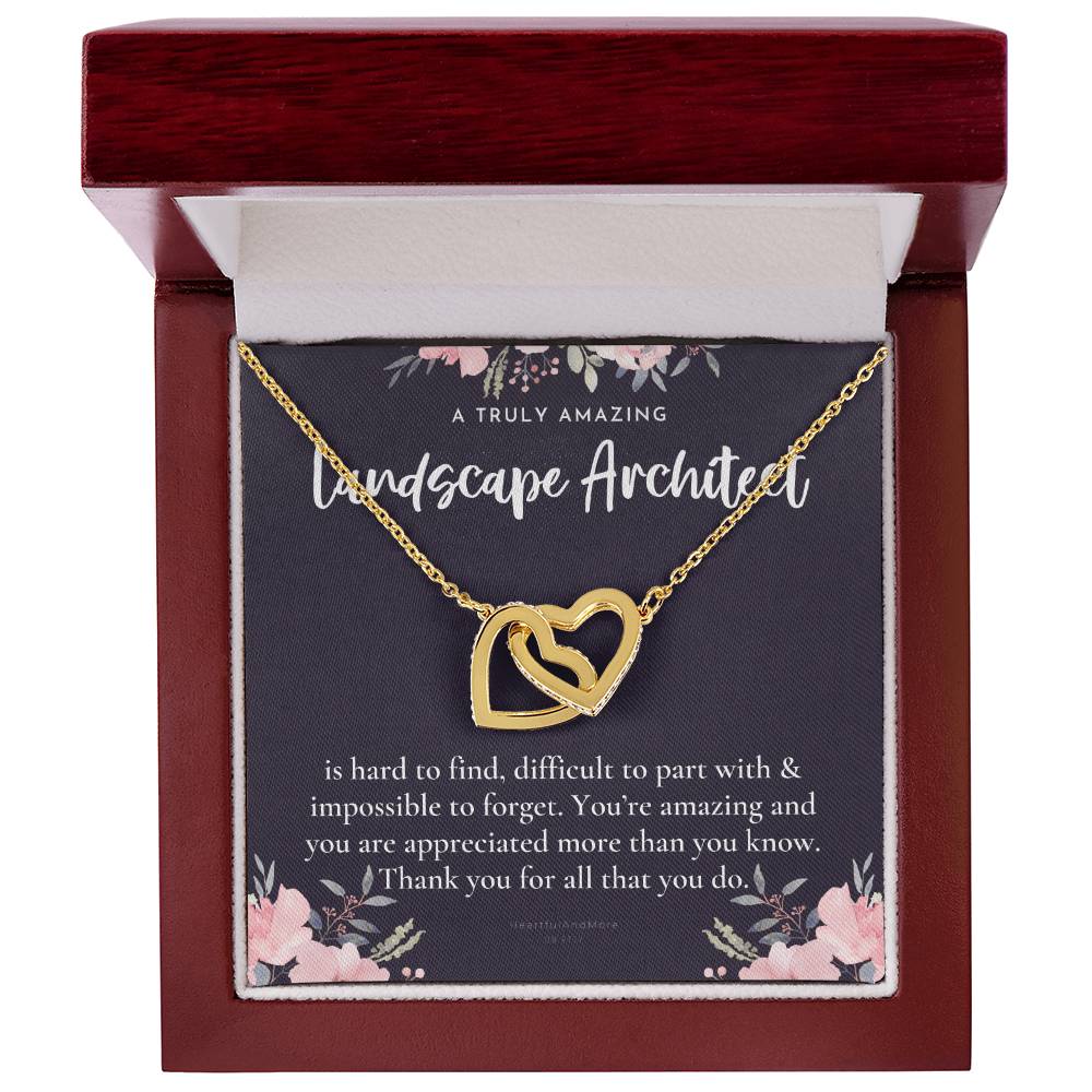 Gift For Landscape Architect Landscape Architect Appreciation Gift A Truly Amazing Landscape Architect Gift Interlocking Hearts Necklace