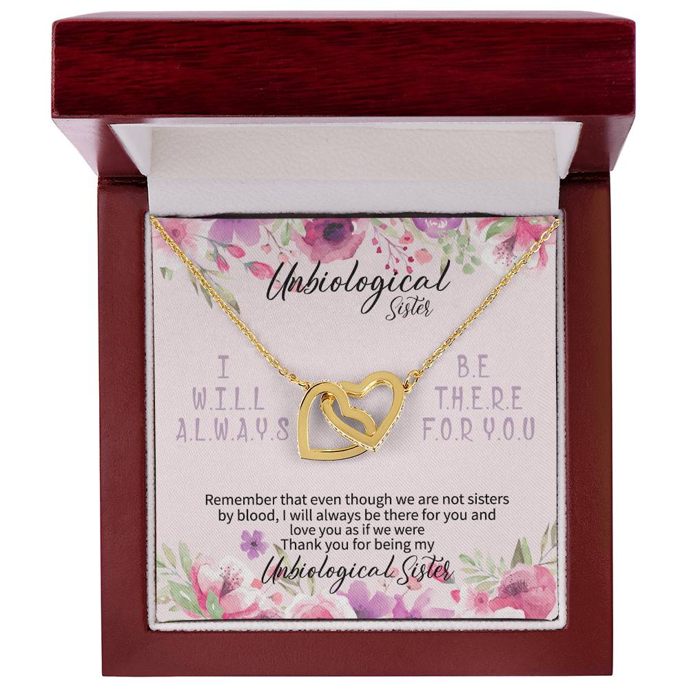 Unbiological Sister Necklace Unbiological Sister Gifts Unbiological Sister Gifts Thank You For Being My Unbiological Sister To My Unbiological Sister Gift Interlocking Hearts Necklace