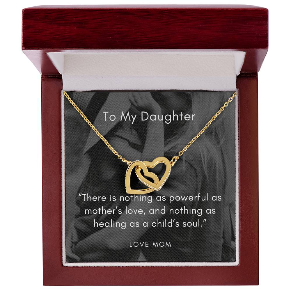 There Is Nothing As Powerful As Mother’S Love And Nothing As Healing As A Child’S Soul Interlocking Hearts Necklace