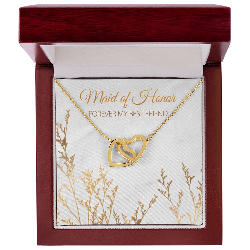 Maid Of Honor Proposal Necklace Maid Of Honor Proposal Gift Box Maid Of Honor Wedding Gift Interlocking Hearts Necklace For Maid Of Honor