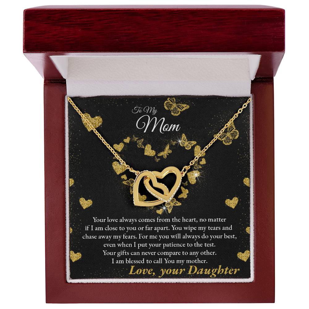 Love Always Comes From The Heart - To My Mom Interlocking Hearts Necklace