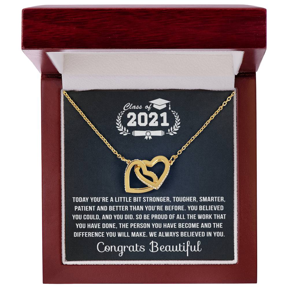 You Are Stronger Interlocking Hearts Necklace