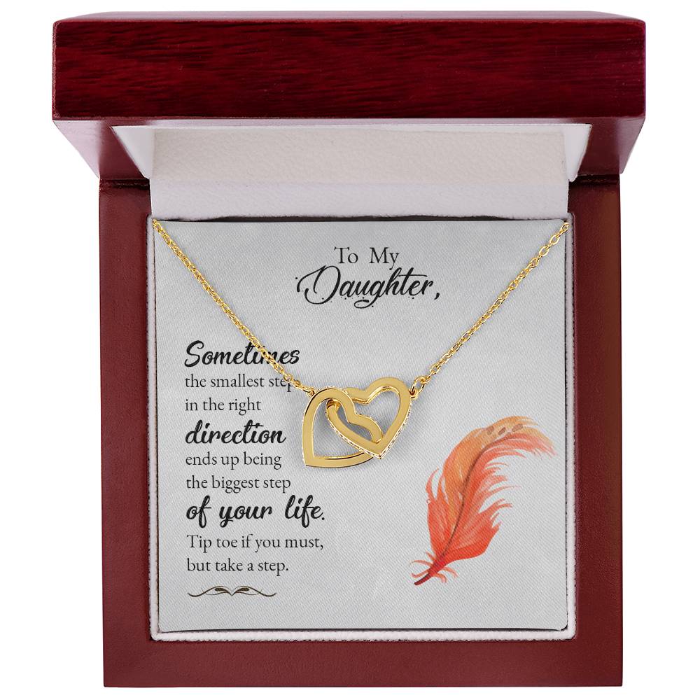 Collection Daughter -Sometimes The Smallest Step In The Right Direction - Interlocking Hearts Necklace