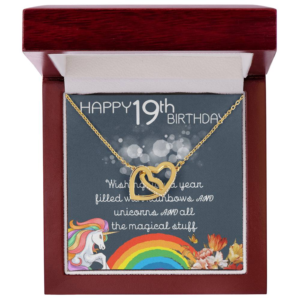 19Th Birthday Necklace Gifts For Girls Cute Unicorn 19 Years Old Girl Jewelry Gift For Daughter Niece Interlocking Necklace Xu246Il12 Interlocking Hearts Necklace