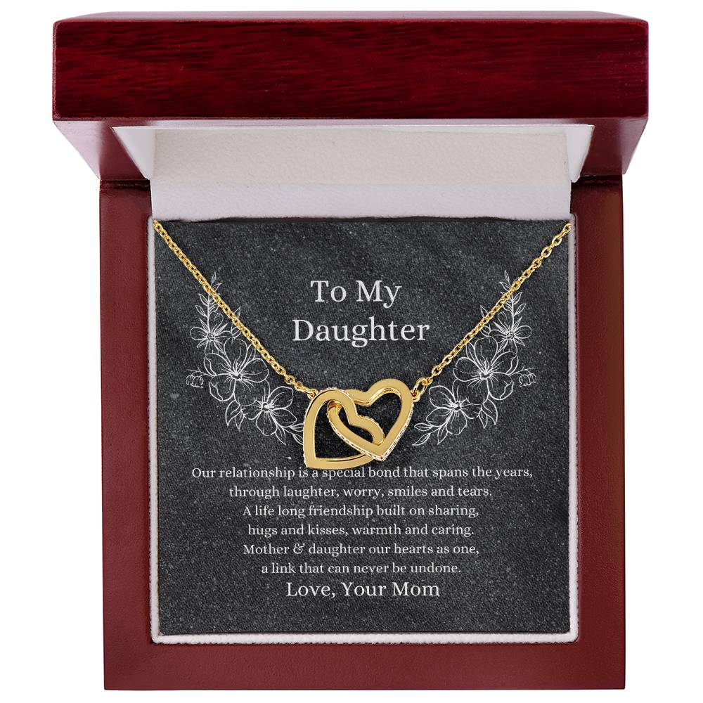 Mother To Daughter Hearts As One Necklace Interlocking Hearts Necklace