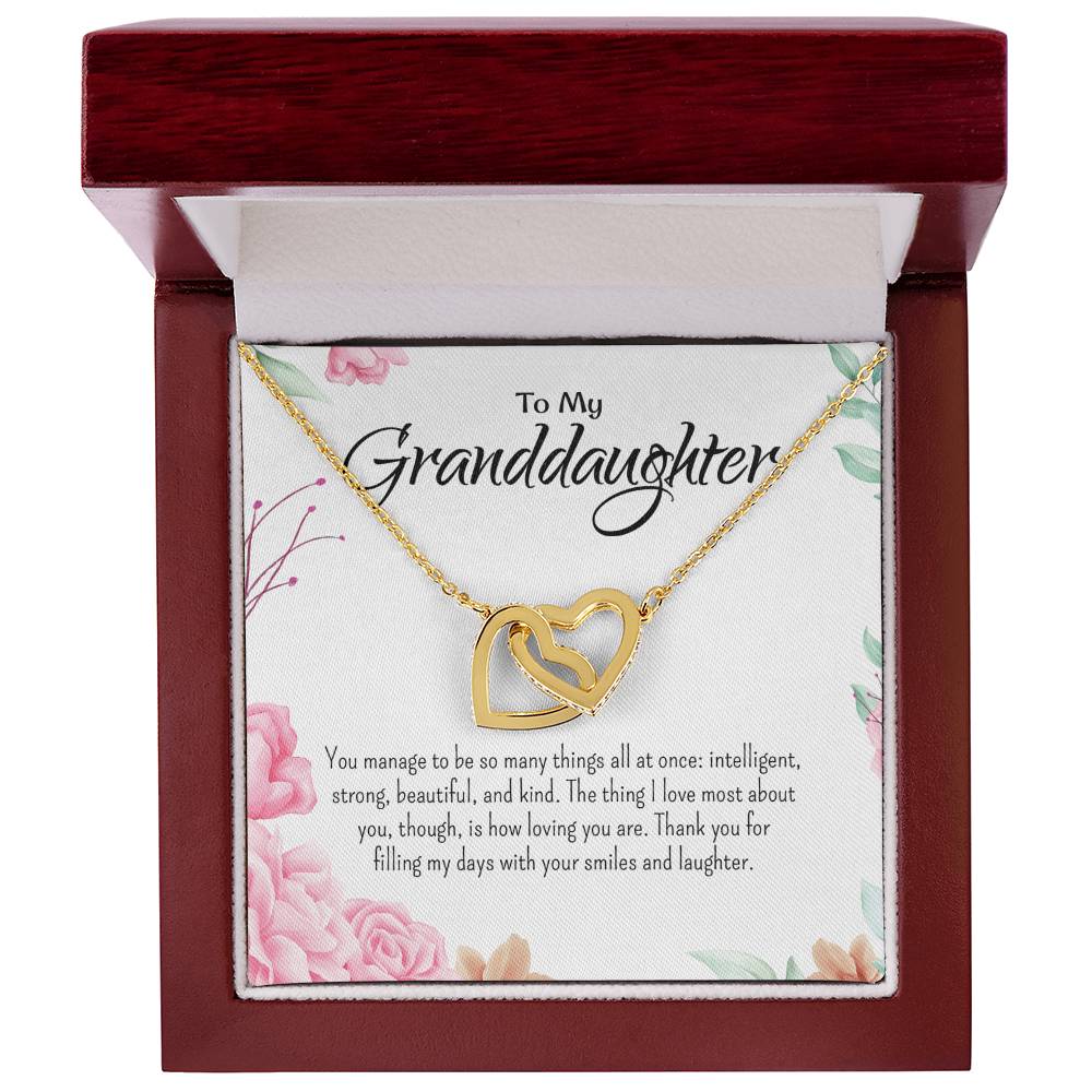 Interlocking Hearts Necklace For Granddaughter