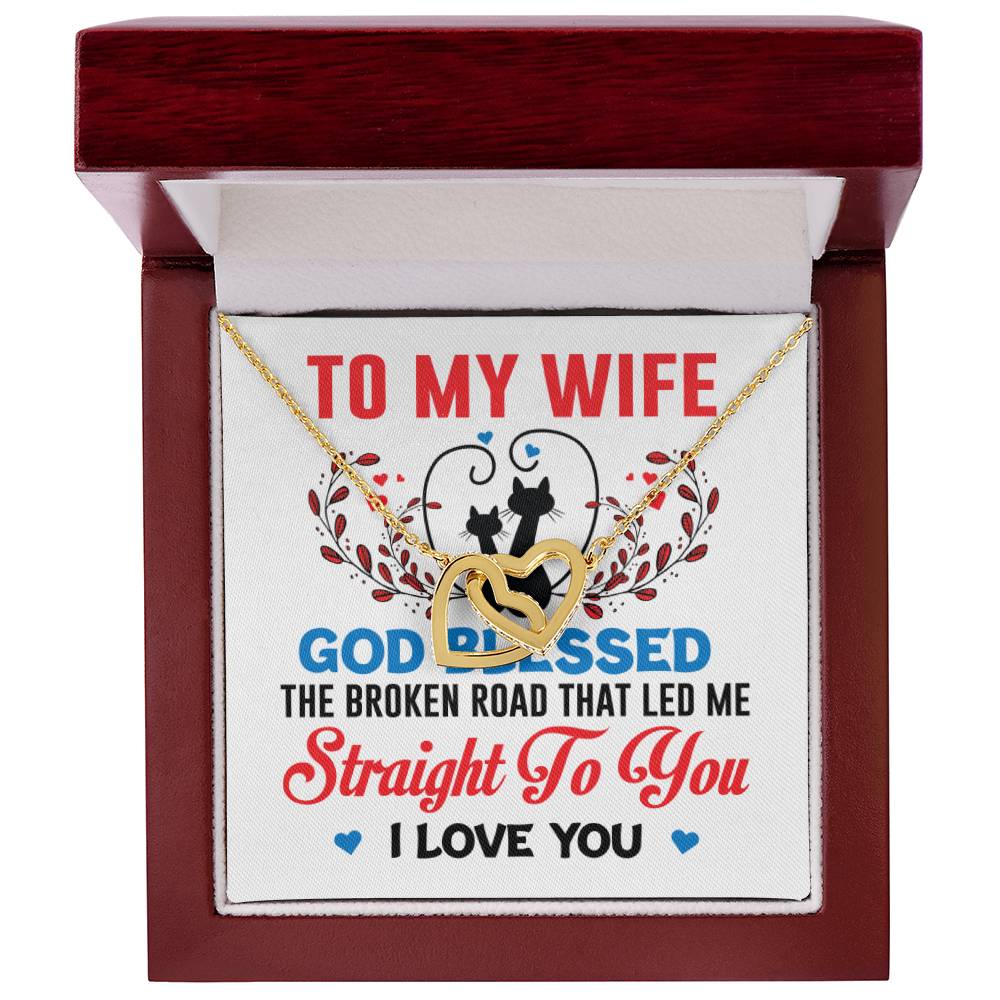 To My Wife Interlocking Hearts Necklace