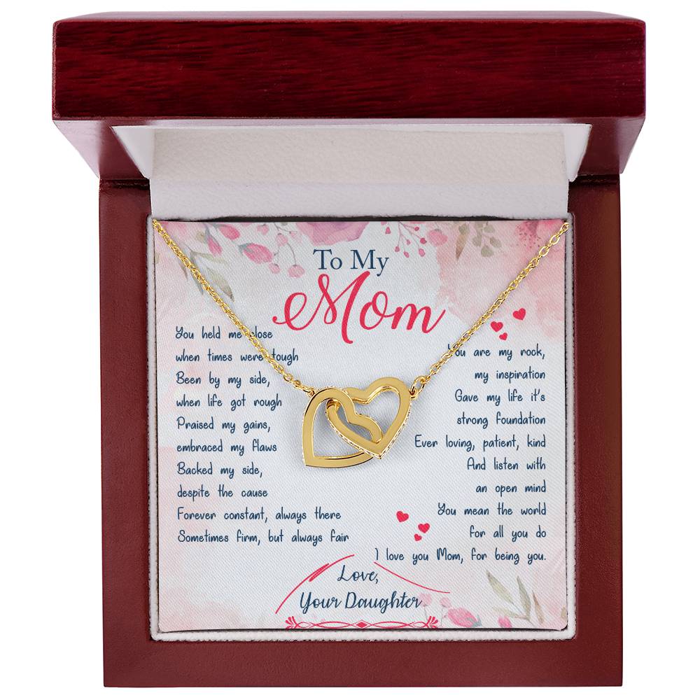 Interlocking Hearts Daughter To Mom You Held Me Close When Times Were Tough Interlocking Hearts Necklace