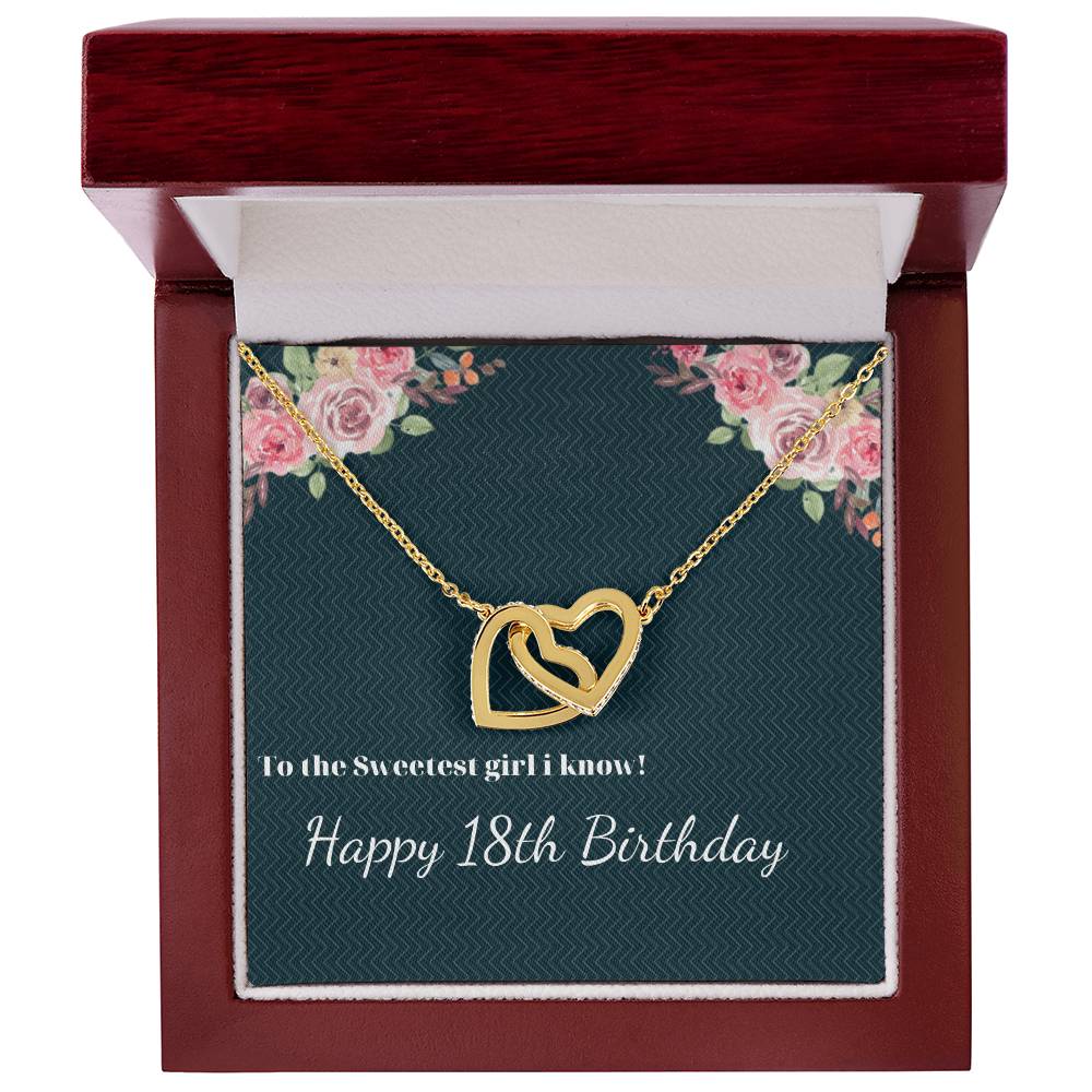 Happy 18Th Brithday Interlocking Hearts Necklace