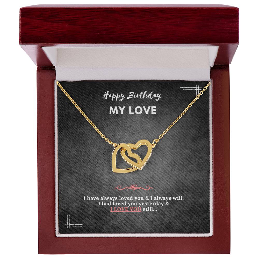 Birthday Necklace Interlocking Hearts Necklace