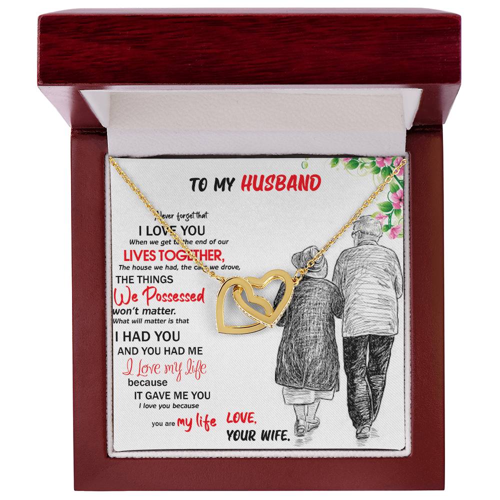 Gift For Husband Interlocking Hearts Necklace