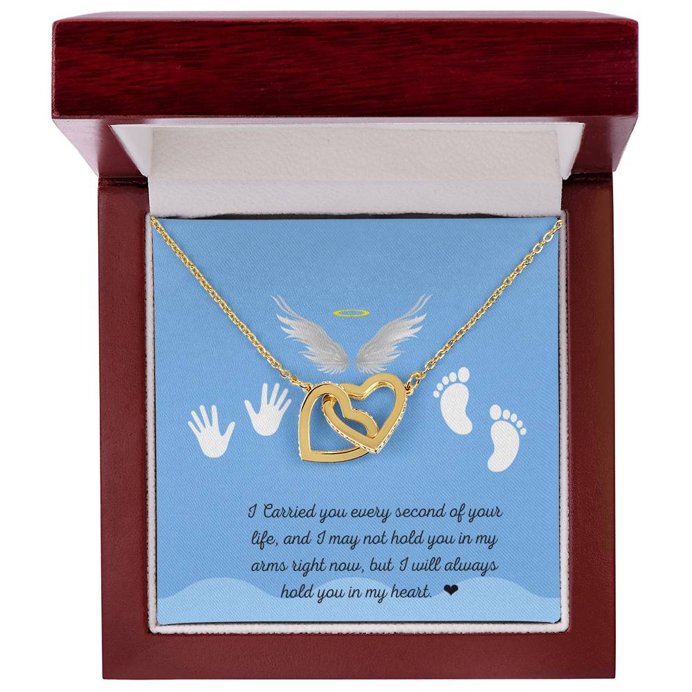In Memory Of Your Baby Boy Interlocking Hearts Necklace