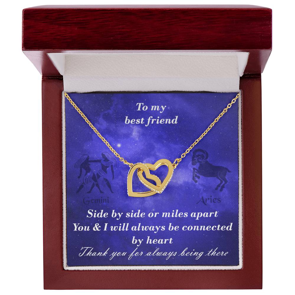 Gemini To Aries Best Friend Interlocked Hearts Necklace Interlocking Hearts Necklace
