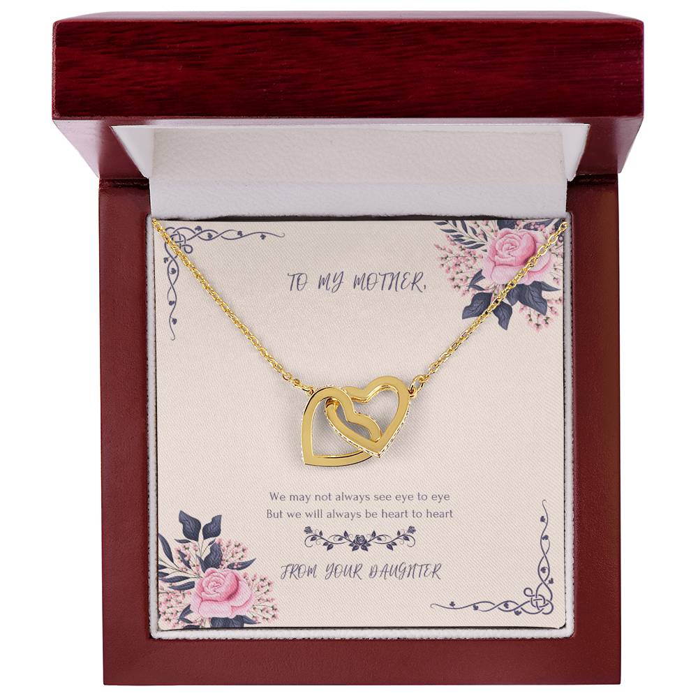 Heart To Heart Never-Ending Love Necklace From Daughter Interlocking Hearts Necklace