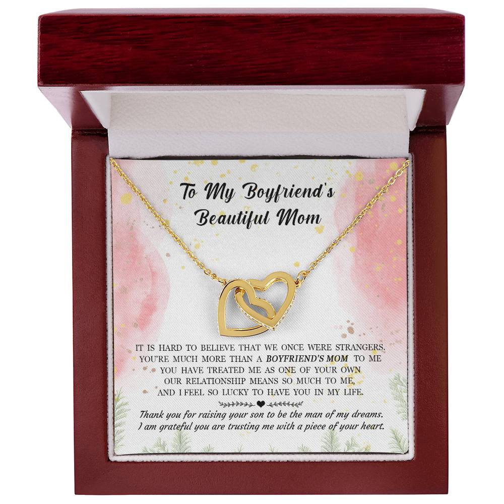 Gift For Boyfriend'S Mom - Hard To Believe That We Once Were Strangers - Interlocking Interlocking Hearts Necklace