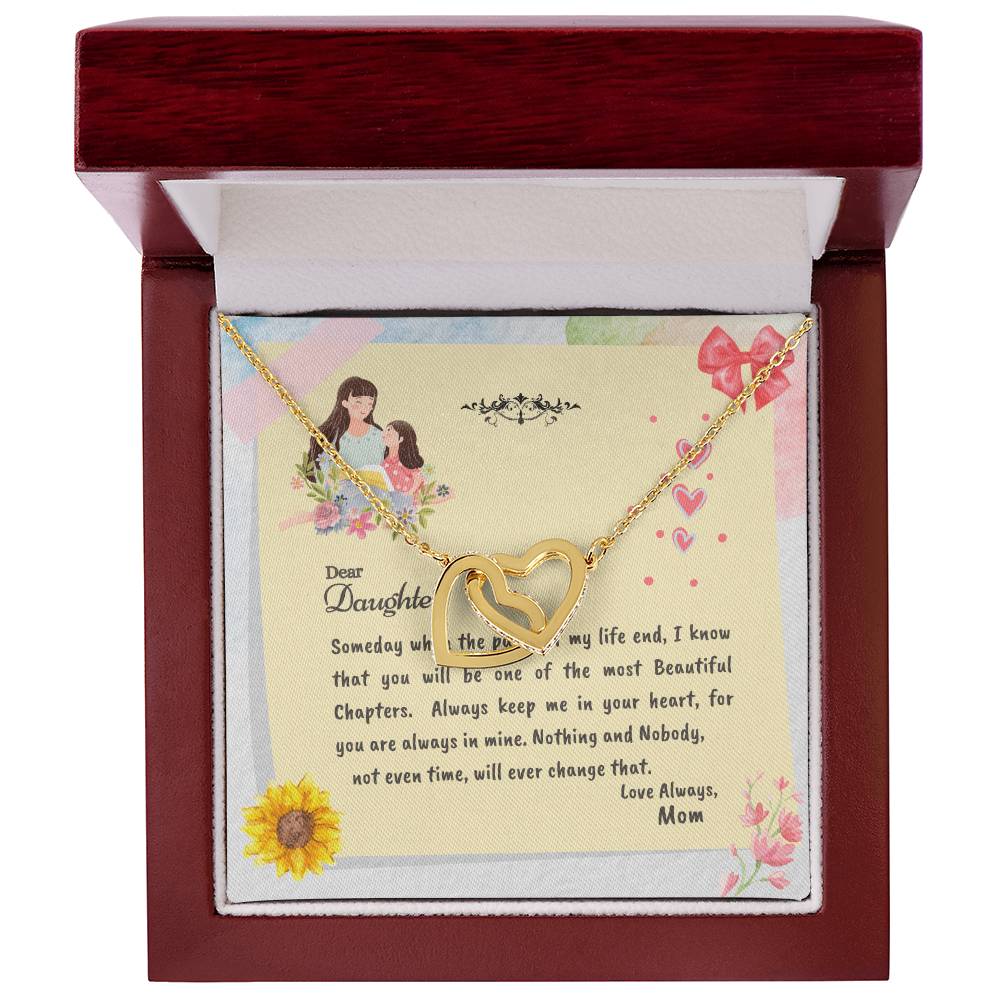 Pages Of My Life Interlocking Love Heart Necklace - Mother Daughter Necklace Interlocking Hearts Necklace