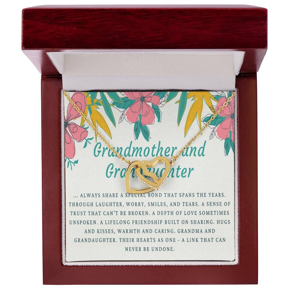 Grandmother & Granddaughter Necklace Grandma Gift Granddaughter Gift Jewelry For Family Birthday Gift Interlocking Hearts Necklace