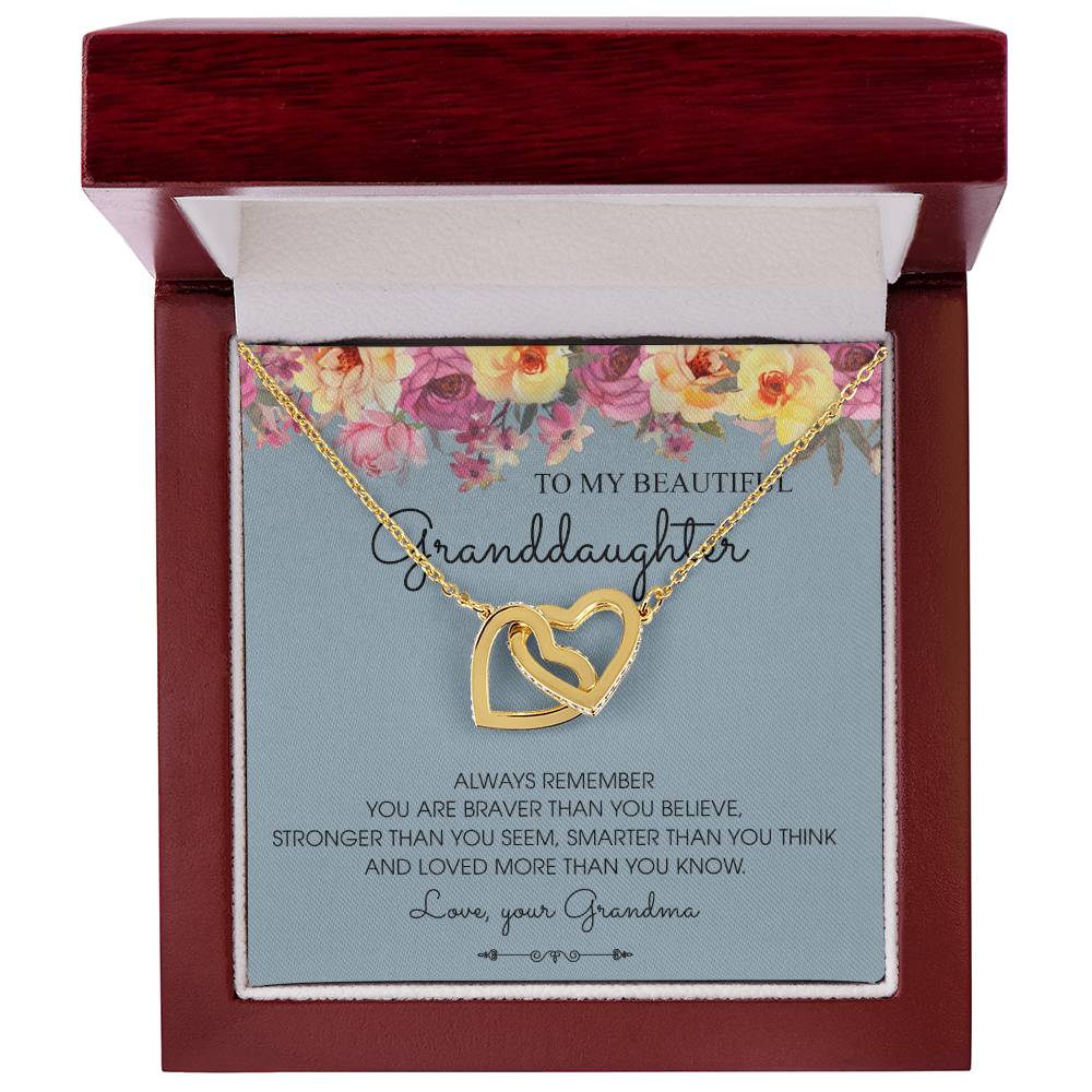 Always Remember - Best Gift For Granddaughter Interlocking Hearts Necklace