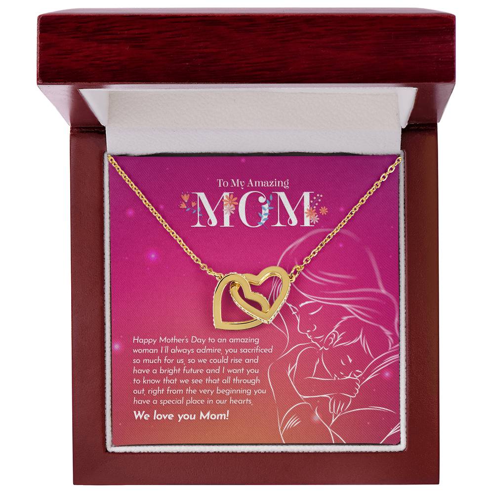 My Amazing Mom Interlocking Hearts Necklace