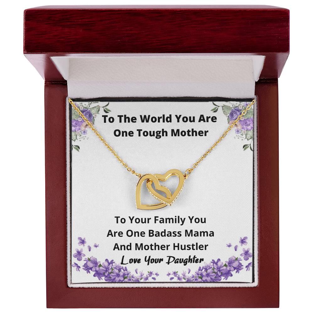 Necklace From Daughter Mother Hustler Gift For Mom Jewelry For Mothers Day Birthday Gift Idea Present For Mom Interlocking Hearts Necklace