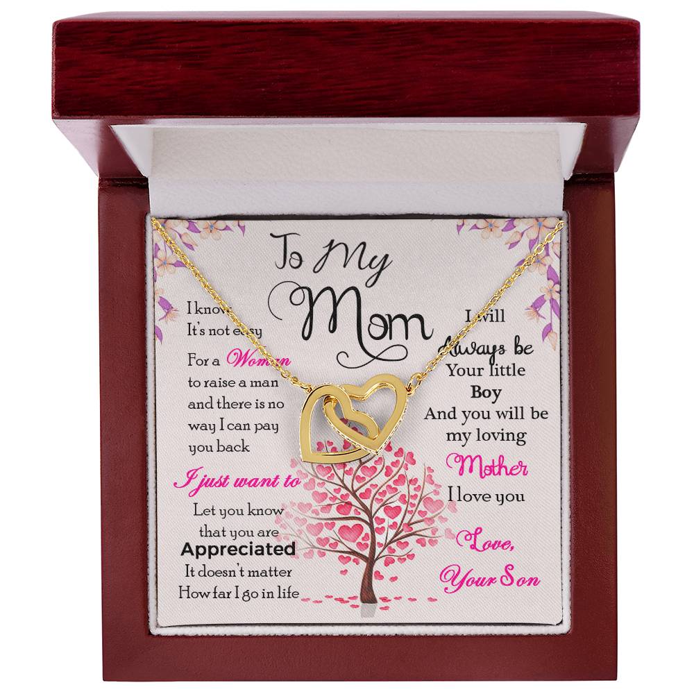 Mom Son Hearts Interlocking Hearts Necklace