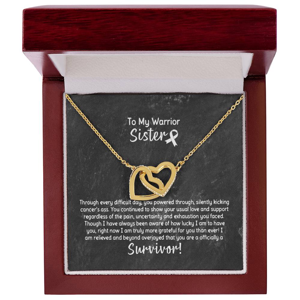 Sister Cancer Survivor Necklace Interlocking Hearts Necklace
