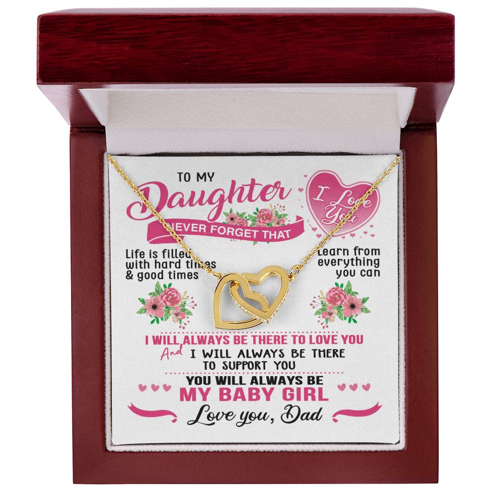 Daughter Dad Interlocking Hearts Necklace