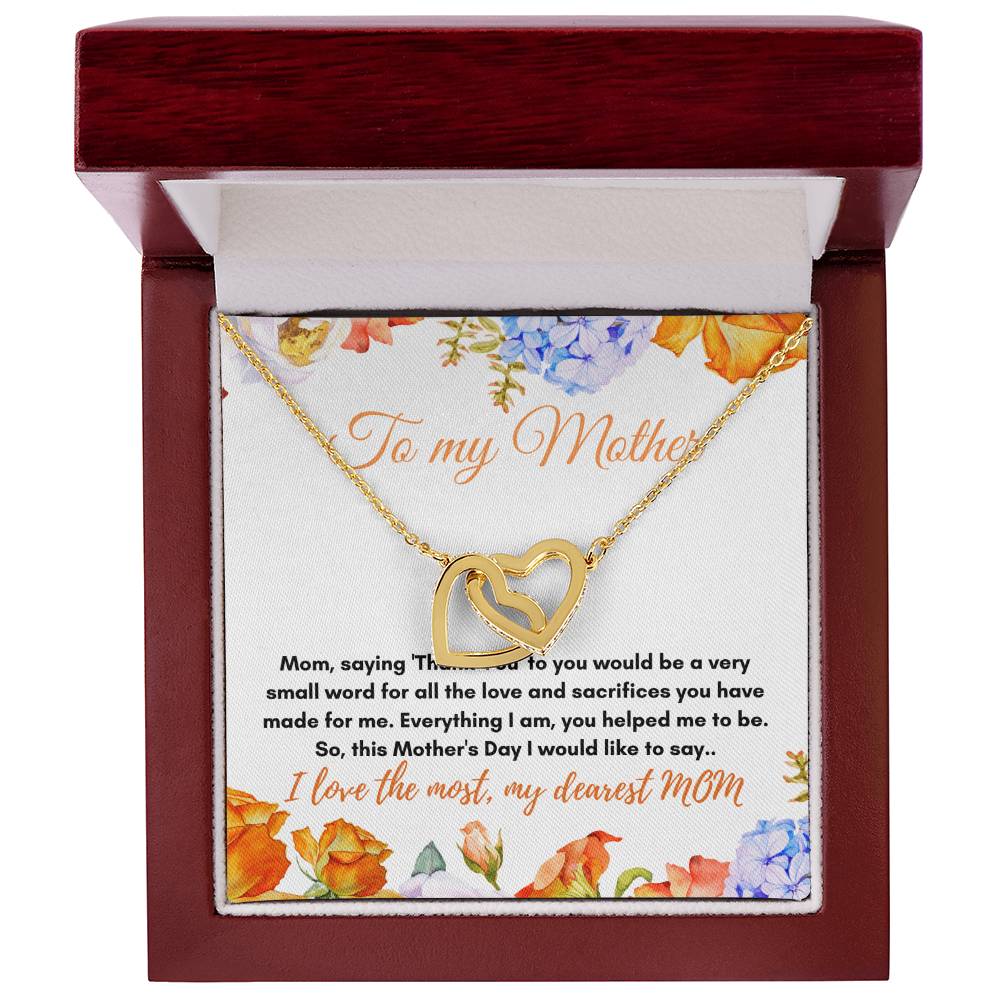 To My Mother Interlocking Hearts Necklace