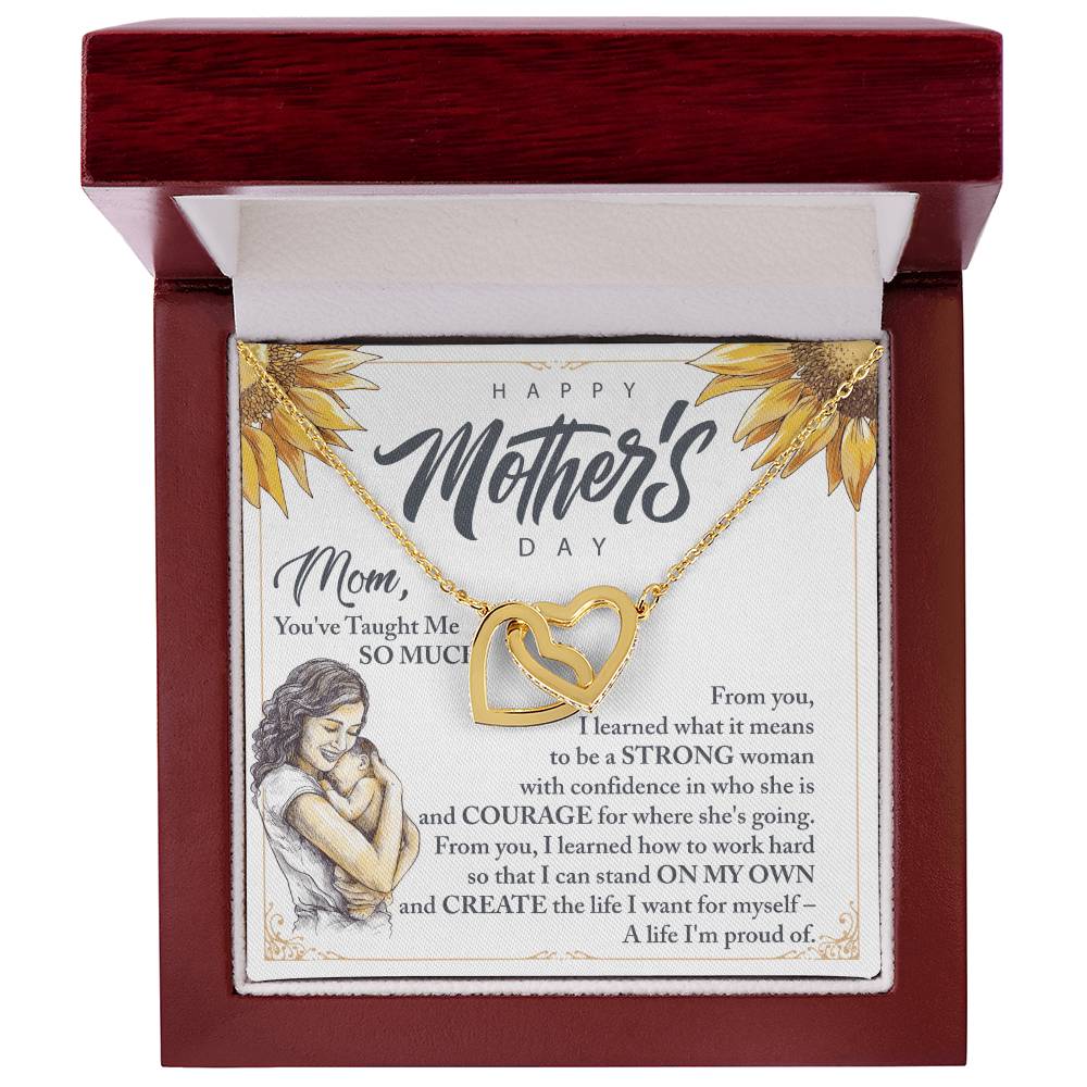 Mom You'Ve Taught Me So Much - Interlocking Heart Interlocking Hearts Necklace