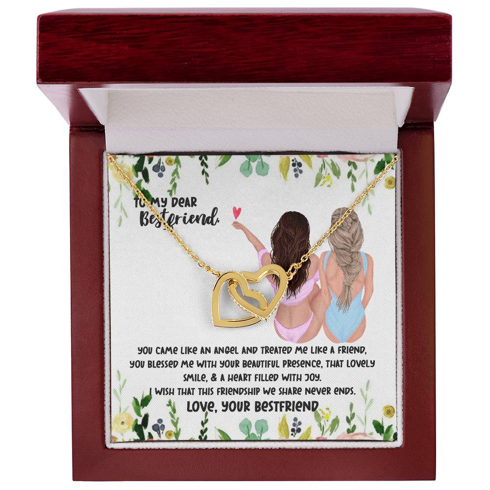 To My Bestfriend Interlocking Necklace Interlocking Hearts Necklace