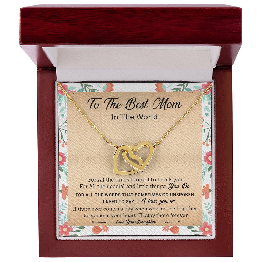 Gift For Mom - I Need To Say I Love You - Interlocking Interlocking Hearts Necklace
