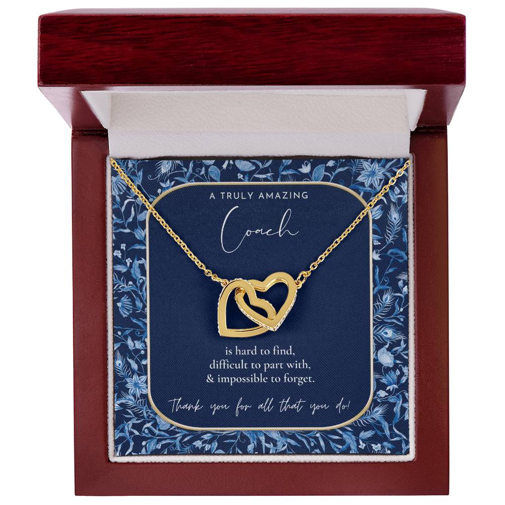 Gymnastics Coach Gift For Women Leaving Gift For Gymnastics Coach To A Truly Amazing Gymnastics Coach Thank You Gift Interlocking Hearts Necklace